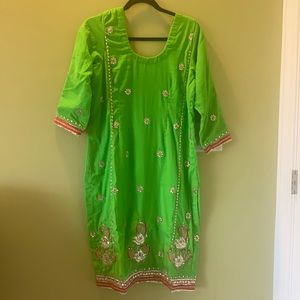 Bright green and Hot pink